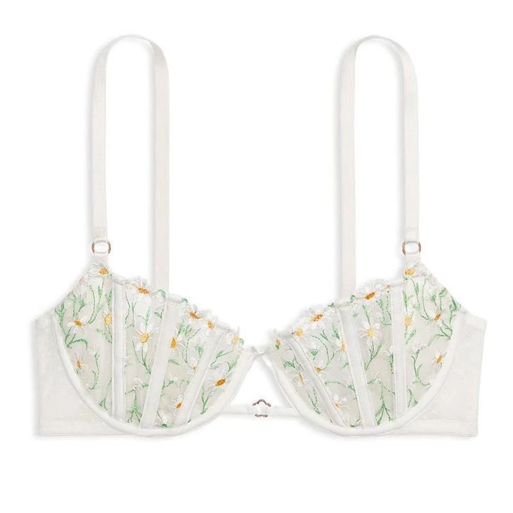 VICTORIA’S SECRET Dream Angels Wicked Unlined Daisy Chain Balconette Bra 38B NEW